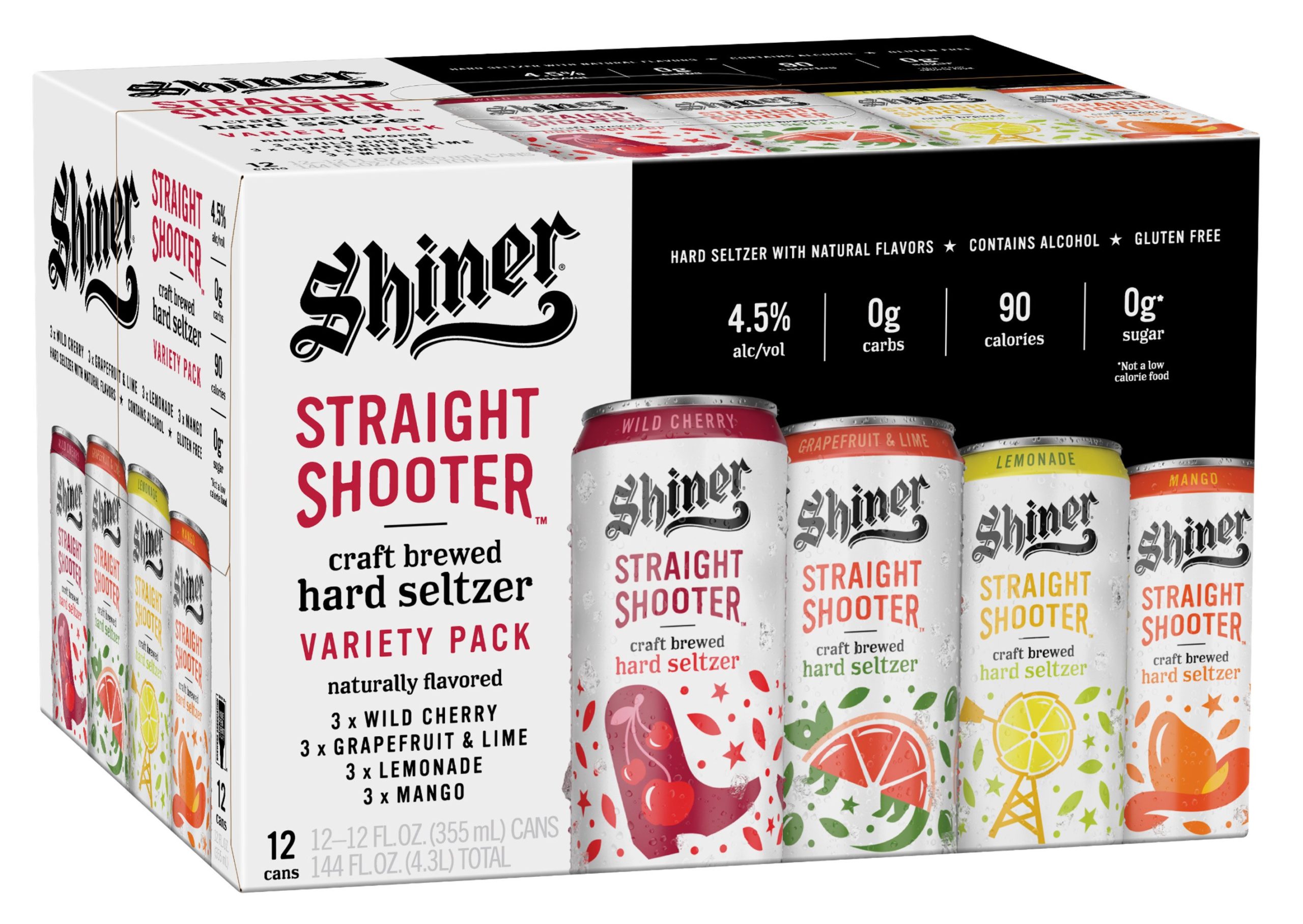 Shiner Straight Shooter Seltzer 12/12oz CN
